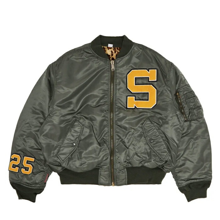 Reversible MA-1 SS25J58 メンズ ジャケット オリーブ ヒョウ柄 sup0001