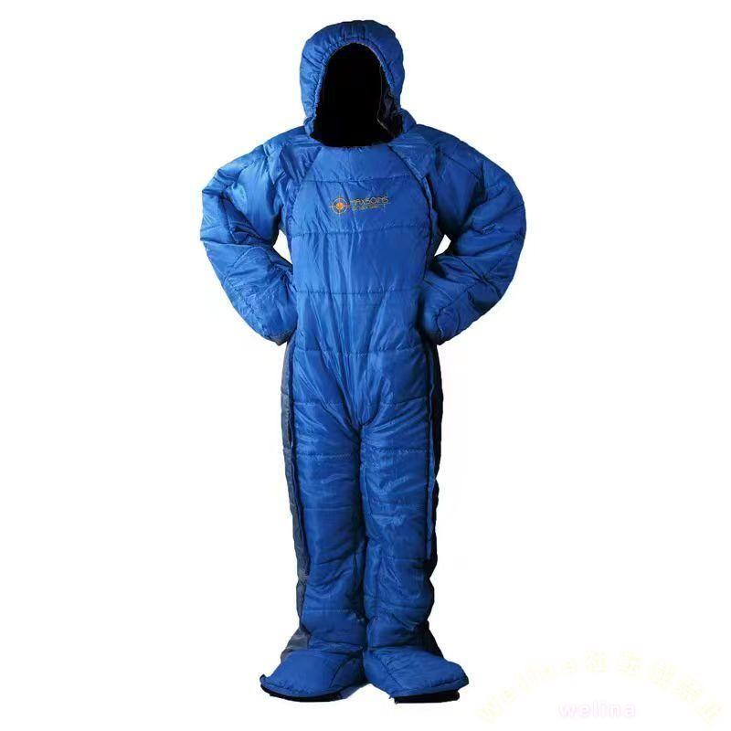 人型寝袋 動ける寝袋 冬用 撥水加工 洗える 歩ける着る寝袋 アウトドア/登山/車中泊/避難所に 防寒あったか
