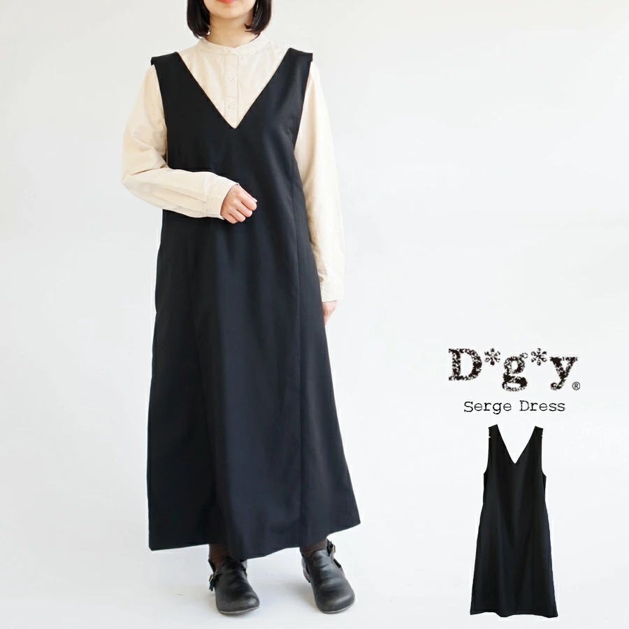 【送料無料】 D*g*y サージ Vネック ノースリーブ ワンピース 春 夏 秋 冬 オケージョン フォーマルスーツライク dgy デコカンパニー ディージーワイ ＃Q1 88-D9201[M便 1/