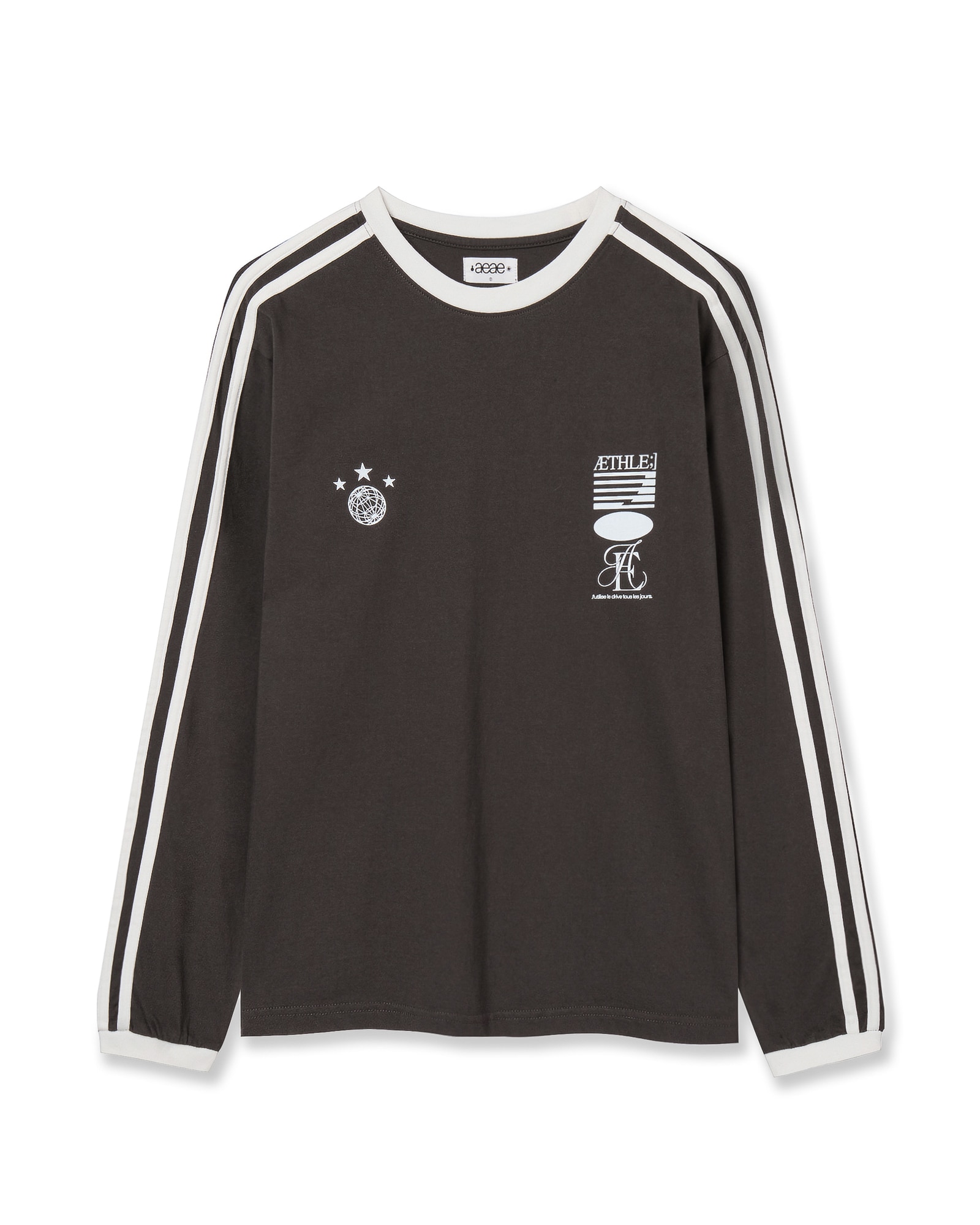 【aeae】 ATHLETE STRIPE L/S : CHARCOAL