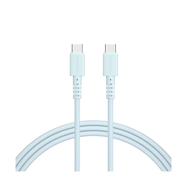 （まとめ） オウルテックMOTTERU C to C シリコンケーブル パウダーブルー 2m MOT-SCBCCG200-BL 1本 [x3セット]