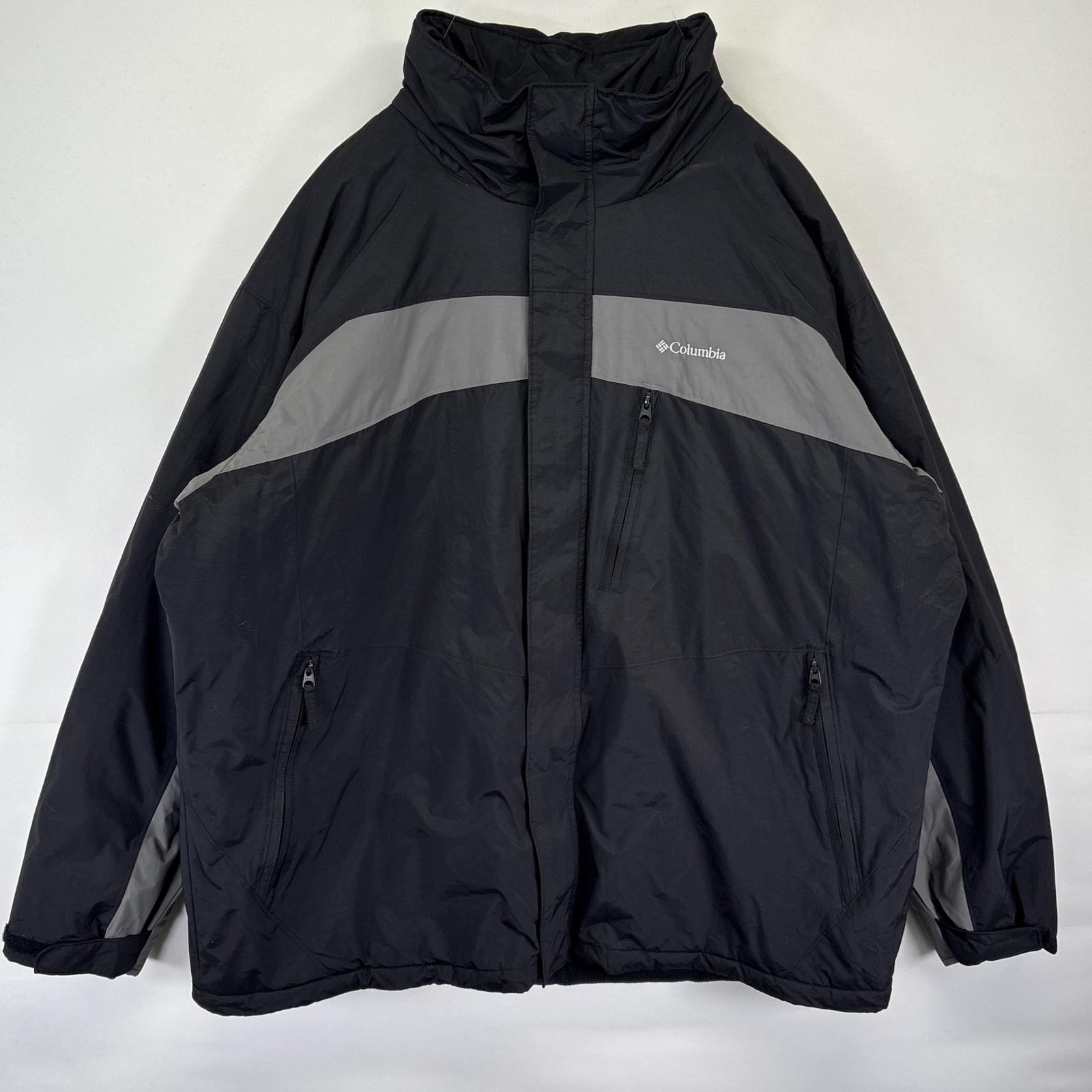 古着 ナイロンジャケット 中綿 マウンテンパーカー 大きいサイズ ワンポイントロゴ アウトドア XXL ブラック メンズ 5,544円