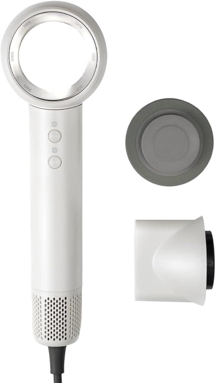 ドライヤー 大風量 ヘアドライヤー 4億マイナスイオン 中空構造 高速ドライヤー 速乾 315g超軽量 乾燥時間短縮 静電気抑制 NTC過熱保護 5段階温度調整 家庭用 出張(ホワイト)