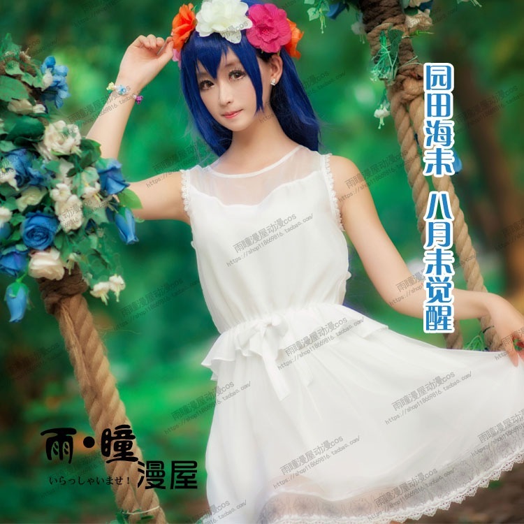 ラブライブ8月新作ダイヤモンドシフォンホワイトドレス 元天海薇海夜 COS 9,028円