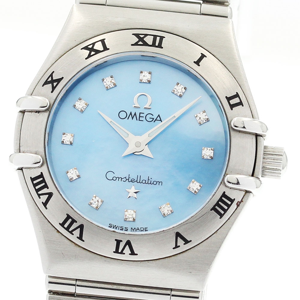 オメガ OMEGA 1562.85 コンステレーション ミニ 12Pダイヤ クォーツ レディース 保証書付き_892324【中古】
