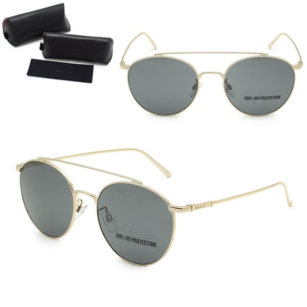 サングラス BY0042-D/S 28A 56 サングラス ノーズパッド UVカット レディース ゴールド グレー