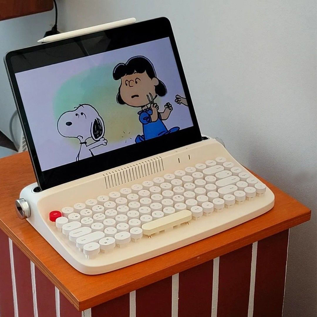 メガ割韓国タブレットpc外付けキーボードレトロタイプライターipad華為適用bluetoothキーボード新型無線14451580