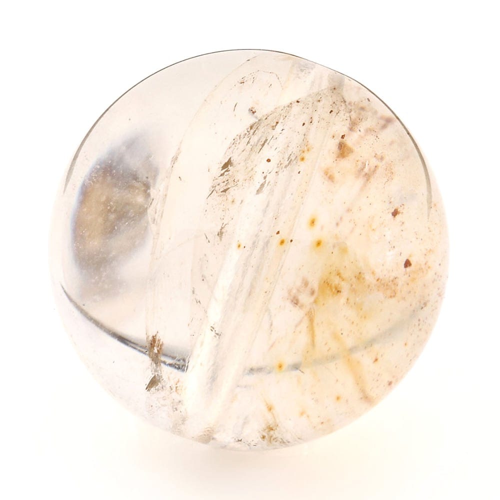 「1点もの 現品」 1粒売り 天然 オーラクォーツ ブラジル産 14mm パワーストーン バラ売り 天然石 パワーストーン ばら売り ビーズ 穴あき 1玉売り アクセサリー パー zz000122-m