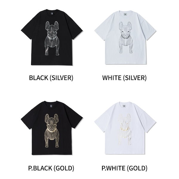 【韓国 Life Work 】ゴールドシルバードッグ半袖Tシャツ 2023S/S限定商品/ゴールドシルバードッグ 半袖 Tシャツ/韓国人気