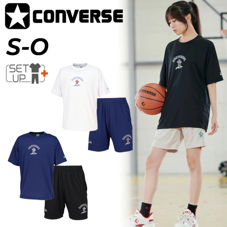半袖Tシャツ ハーフパンツ メンズ レディース プリントT ショートパンツ セットアップバスケットボール スポーツウェア キャラクター 半袖シャツ バスパン/CB261358-SET