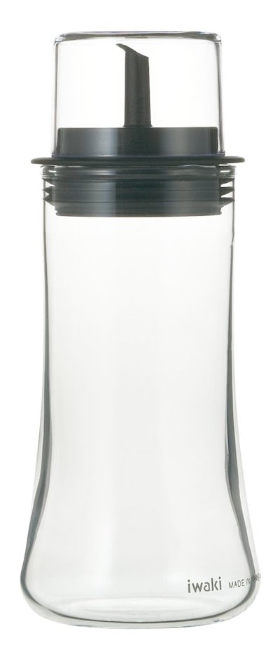 他サイト： iwaki(イワキ) AGCテクノグラス 耐熱ガラス 液だれしにくい醬油差し 醤油用 160ml もれにくい フタ付き調味料入れ KT5032-BKの商品画像