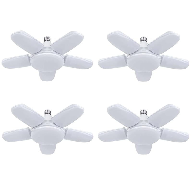 ガレージライト LED 100W 4個セット 工事用ライト 6500K 10000LM E26 ペンダントライト LED電球 昼白色 天井照明 ダイニング 折りたたみ式 高輝度 工事不要 角度調節可能