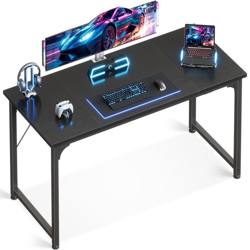 ODK デスク ゲーミングデスク 机 pcデスク 幅160cm パソコンデスク 桌子 ゲームデスク computer desk 电脑桌 オフィスデスク 学習机 シンプル コンパクト フック付き 在宅ワ