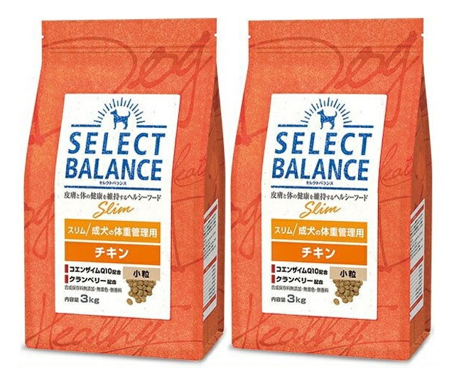 セレクトバランス スリム チキン 小粒 成犬の体重管理用 3kg 2個セット