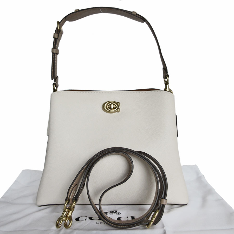 コーチ COACH ショルダーバッグ レザー アイボリー×ベージュ レディース k0049a