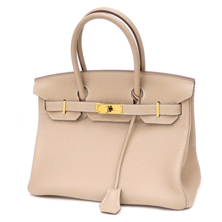 エルメス HERMES ハンドバッグ バーキン30 P刻印 G金具 トゥルティールグレー トゴ 【中古】(65202)