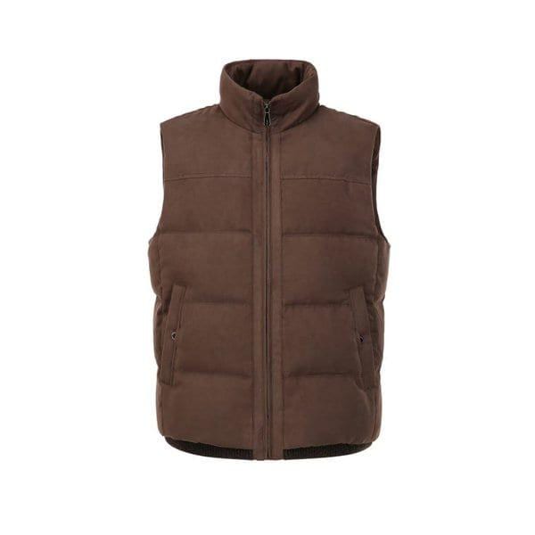 ブラウンフェイクスエードグースダウンベスト(DMJU5D022W2)