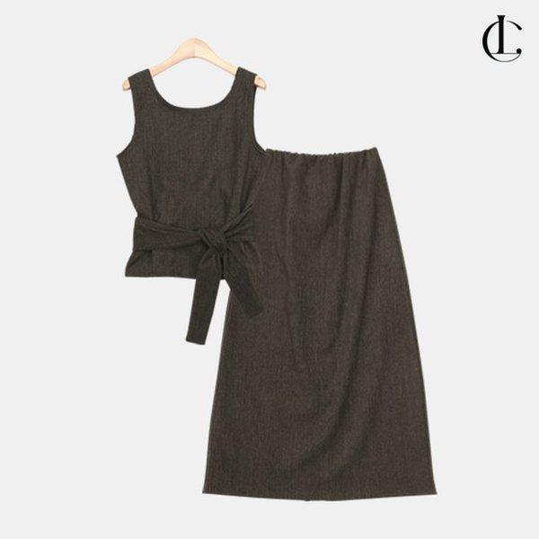 女性冬セットアップ 裏起毛ビスチェスカートレイヤードセット ゲストルック LFER002