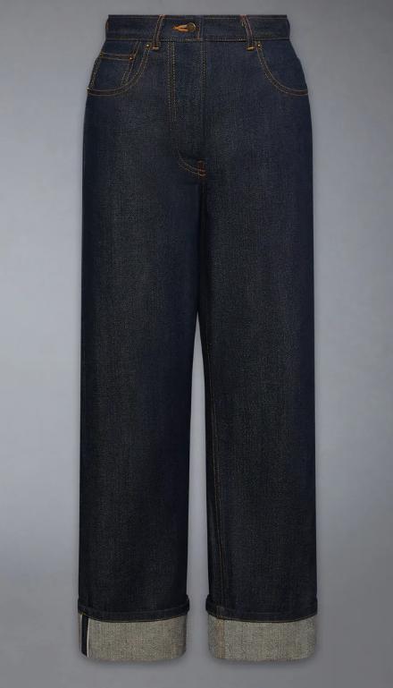 THOM BROWNE Women Straight Pants FTC509UF1101 415 NAVY