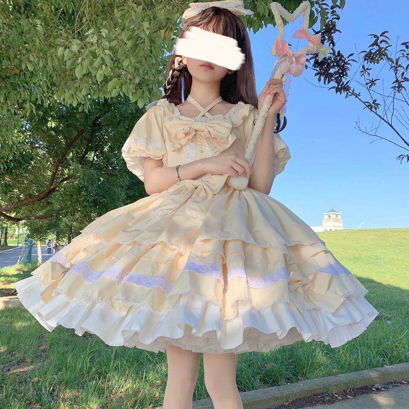 人気No.1 【ミントの夏】ロリータ洋装半袖OPワンピース女 春秋 可愛い 洋装 仮装 大人 文化祭 復活祭