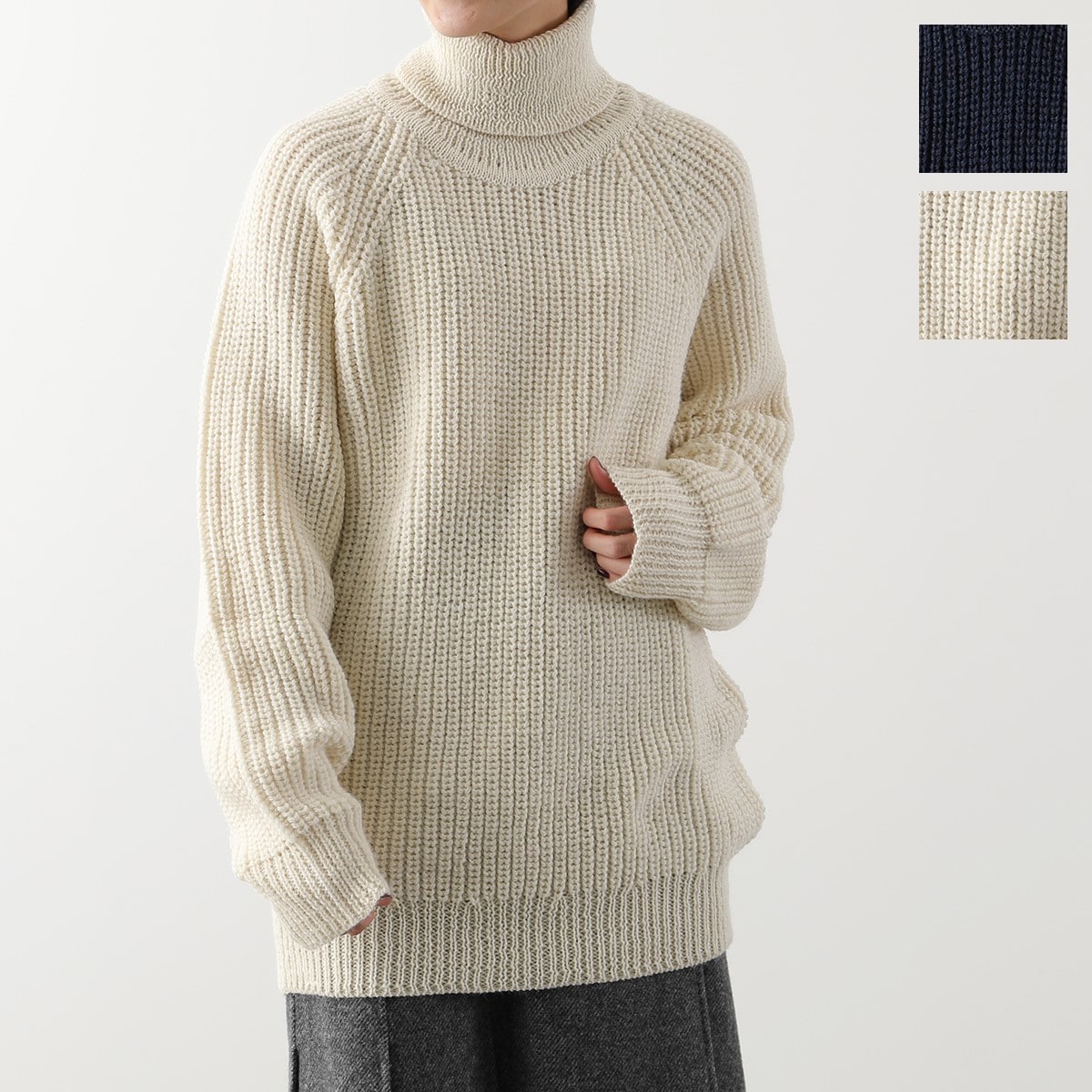 Aran Crafts アランクラフト セーター Rib Roll Neck Sweater R761 レディース ニット タートルネック 長袖 ウール リブ オーバーサイズ カラー2色