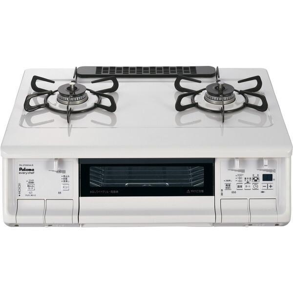 パロマ ガスコンロ プロパンガス用 2口 水無両面焼グリル 幅59cm 左強火力 PA-380WHA-L LPGナチュラルホワイト Paloma