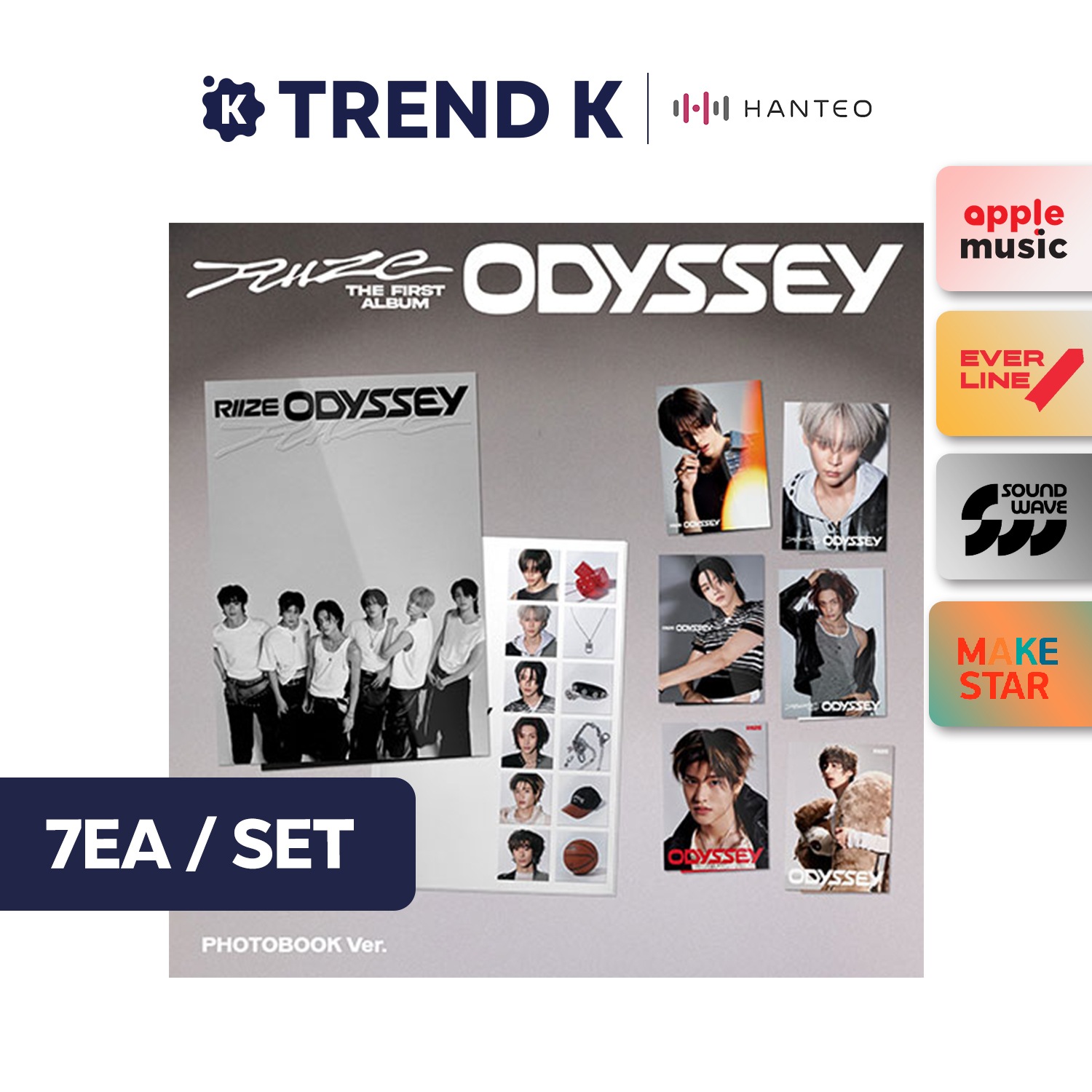 [当店特典/Online特典] RIIZE - 1st 正規アルバム [ODYSSEY] (PHOTOBOOK ver.) 7種セット 韓国盤