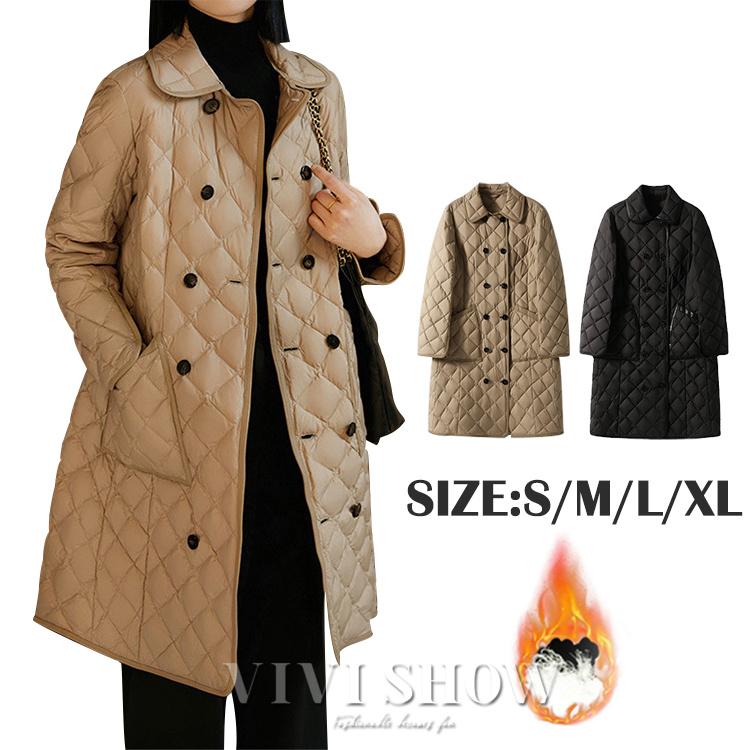 【赤字開催】ダウンコート レディース ダウンジャケット ロング キルティング 軽量 暖かい 防寒 アウター Aライン ファーコート かわいい おしゃれ