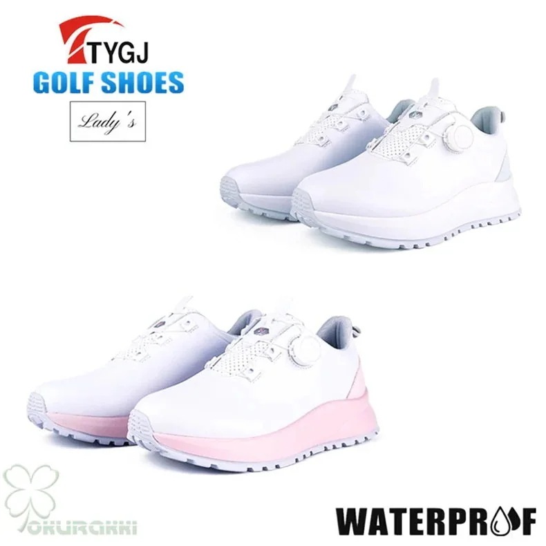 ゴルフ ゴルフシューズ 夏用 快適 通気 ダイヤル式 ソフトスパイク レディース スパイクシューズ スニーカー 靴 女子 防水 人工皮革2506gfshoe24