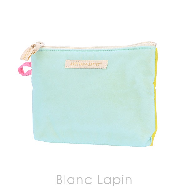 アルティザン＆アーティスト ARTISAN＆ARTIST ループ付き薄マチポーチ・ミディアム 5WP-FO971 フィジー・ポップ #ミント/イエロー コスメポーチ/バッグ [161197]