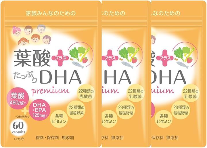 葉酸 サプリ DHA 乳酸菌 22種 腸まで栄養を届け戻り香がしない腸溶カプセル 1日2粒 30日分 すべてのビタミン 13種 国産野菜 23種 (ファミパケ3袋)