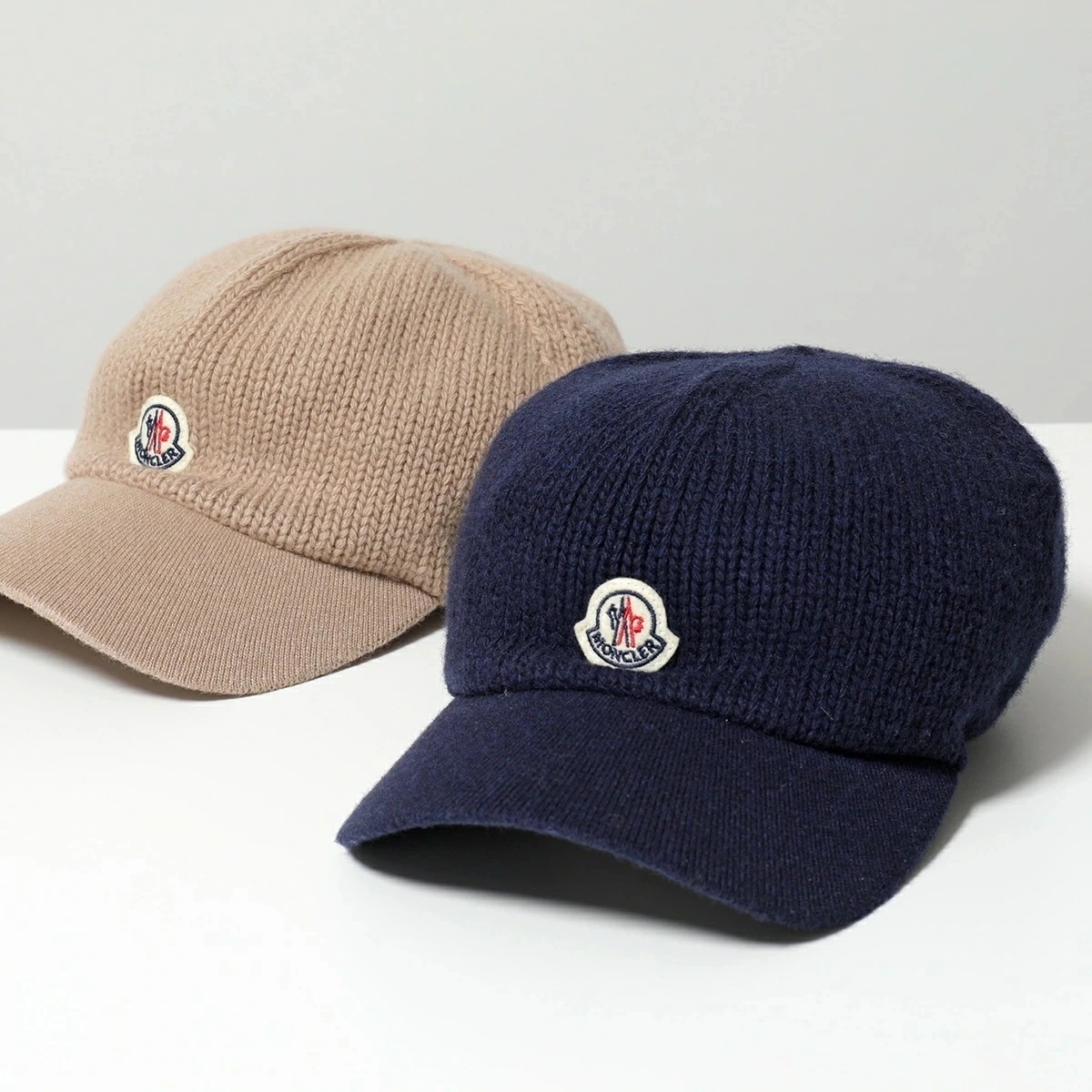 MONCLER モンクレール ベースボールキャップ BASEBALL 3B00021 0U383 レディース ニット ウール アイコンパッチ ストレッチ 帽子 カラー2色