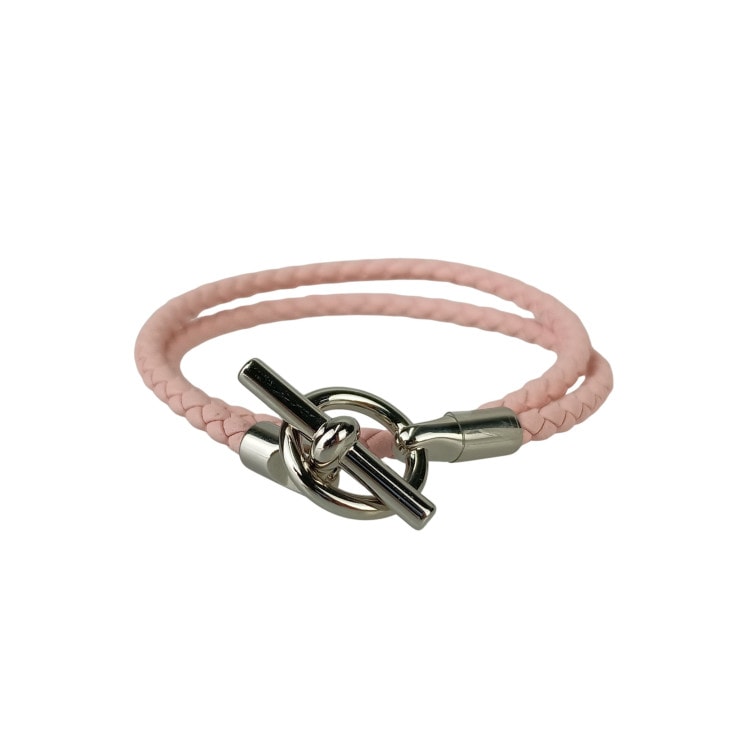ブレスレット グレナン レザー - ドゥブルトゥール 編込み シルバー金具 ピンク バングル アクセサリー 小物 誕生日プレゼント 記念日 ブランド ギフト 女性 彼女【本物保証】