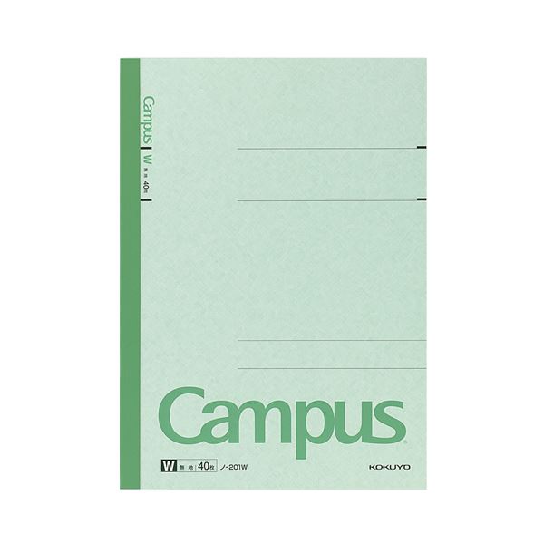 (まとめ) コクヨ キャンパスノート(特殊罫) A4 無地 40枚 ノ-201W 1セット(10冊) (×5セット)