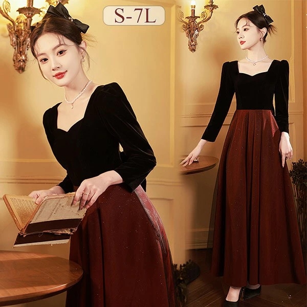 ドレス 大人 ピアノ 発表会 ロングドレス 演奏会 演奏会用ドレス ピアノ発表会 黒 結婚式 高校生 パーティードレス 演奏会ドレス 母親 コンクール イブニングドレス ロング ブラック 袖付き 大き