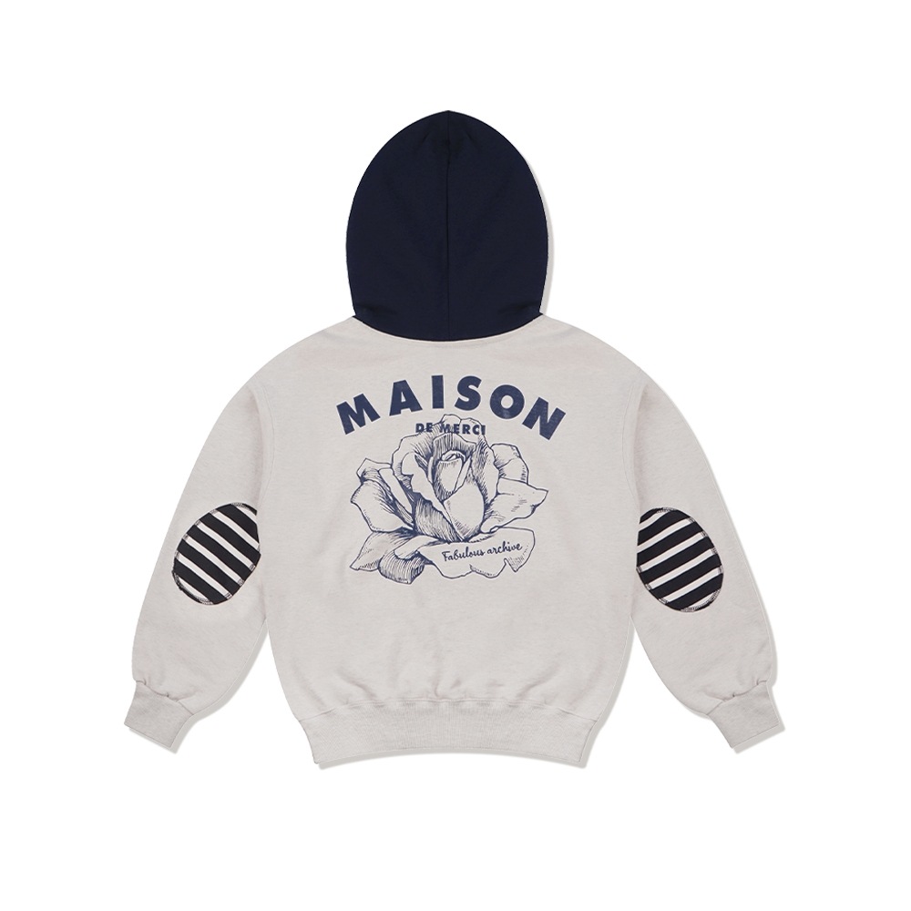 ファビュラスアーカイブユニセックスヘビーウェイト 2トーンミックスエルボーパッチパーカーオートミール (FCC3TS471M)