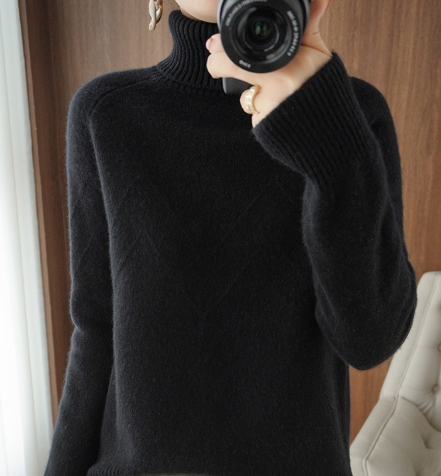 トップス デート モテアイテム ニットソー 長袖 ハイネック クロシェ 可愛い きれいめ 上品 おしゃれ かっこいい 可愛い ラブリー キュート ガーリー クール モード系 セクシー