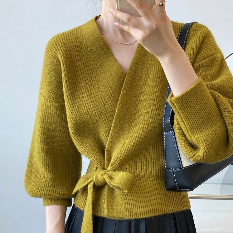 個性的カーディガン ボリューム袖ニットカーディガン カジュアルニットカーディガン 長袖カーディガン トップス アウター ニットソー セーター カーディガン 上着 ショート ショート丈 袖あり 長袖 5,944円