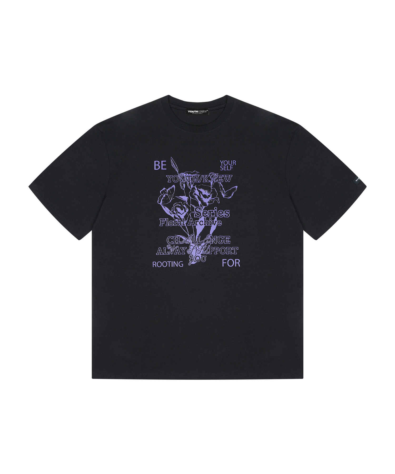 YK FLORA BOXY T-BLACK