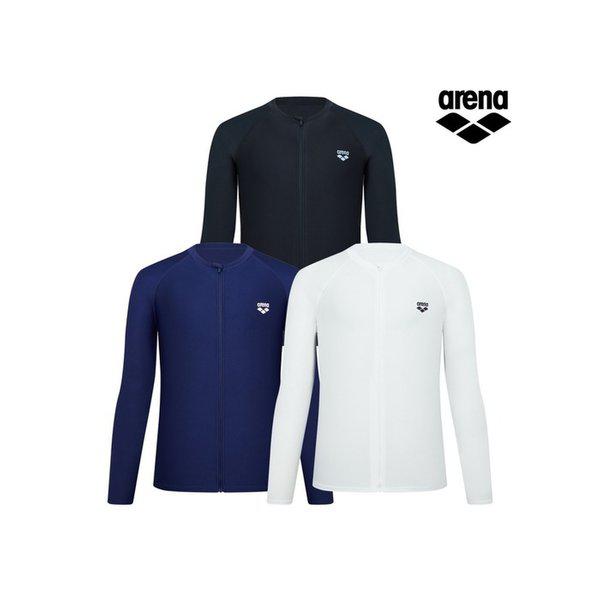 男性用アクティブ リラックスフィット ジップアップ ラッシュガード 色選択1 A4BM1RR49