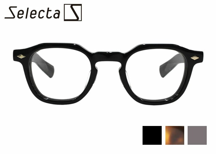 セレクタ Selecta 87-9019 ウェリントン フルリム アセテート 日本製 メンズ レディース めがね メガネ 眼鏡 47サイズ