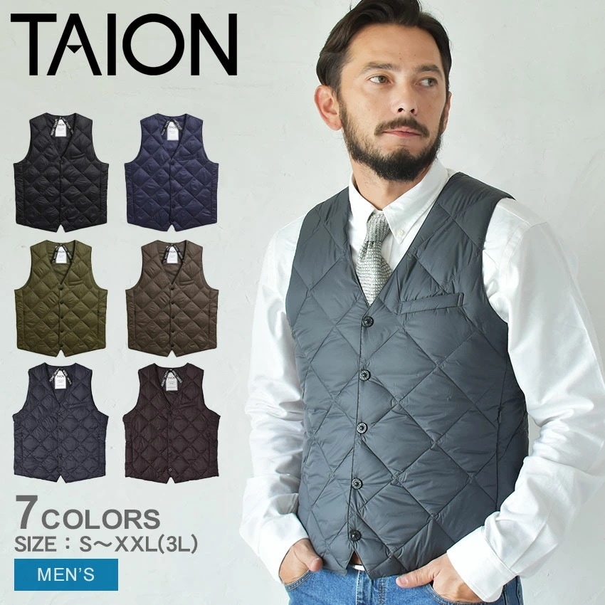 シティ シングル ダウンジレ 003CI メンズ インナーダウン ベスト トップス ダウンジャケット カジュアル ビジネス 通勤 Vネック 上着 洗濯可能 秋 冬 カーキ 8,514円