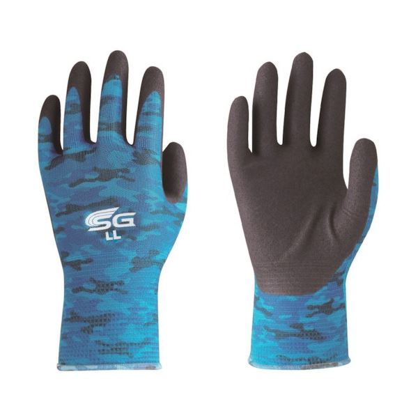 （まとめ）東和 ニトリルゴム背抜き手袋 LL ミリタリーブルー SG-A002-LL 1双[x30]