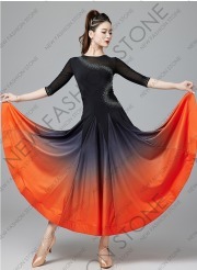 G モダンダンススカート女性の新しい国標ダンスラテンダンス社交ダンスワルツがスカートを大きく振り回して衣装を披露-79