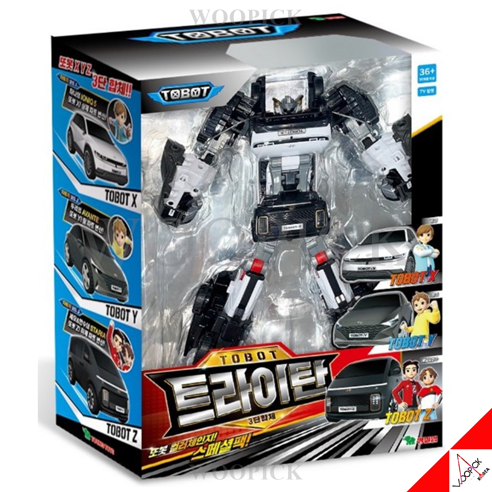 TOBOT/トライタン/スペシャルパック/カラーチェンジ/大型サイズ/トボットX Y Z 合体/三段自動車合体ロボット/ミニカー/変身ロボット/韓国アニメ/ロボット玩具/正品/2024