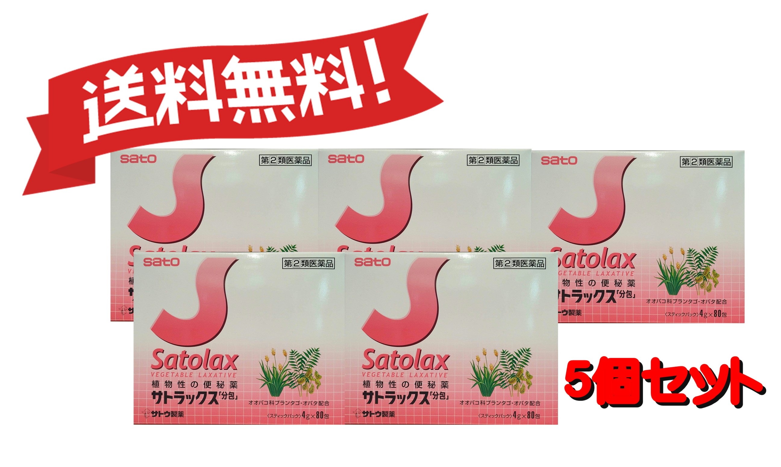【5個セット】 【指定第2類医薬品】サトラックス「分包」 4g×80 4987316011097-5