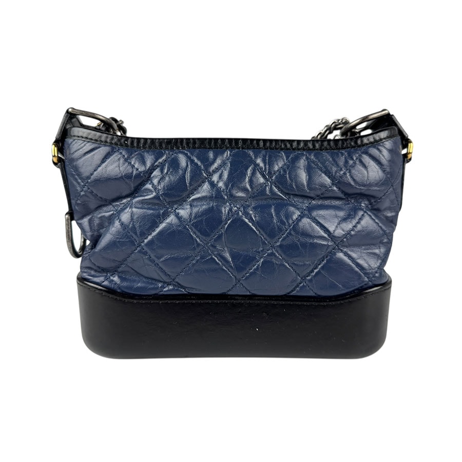 シャネル CHANEL ショルダーバッグ ガブリエル ドゥ シャネル レザー ネイビー×ブラック ゴールド×シルバー レディース z4996