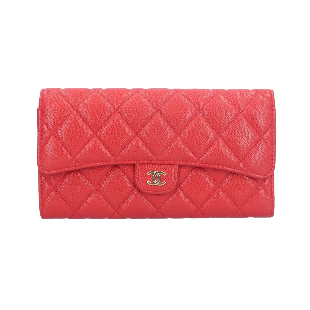 シャネル マトラッセ 長財布 キャビアスキン CHANEL 中古 美品