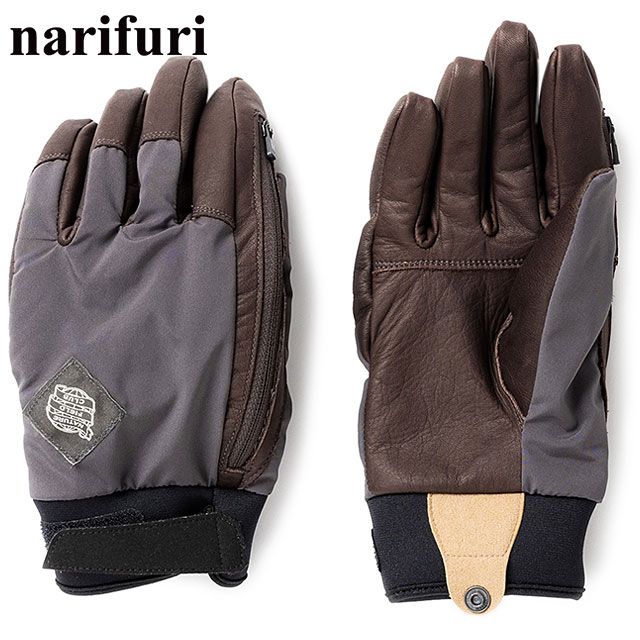 コラボ SoH NFC レザーコンビグローブ [NFSO-05] メンズ・レディース 手袋 日本製 自転車 バイク アウトドア CHARCOAL