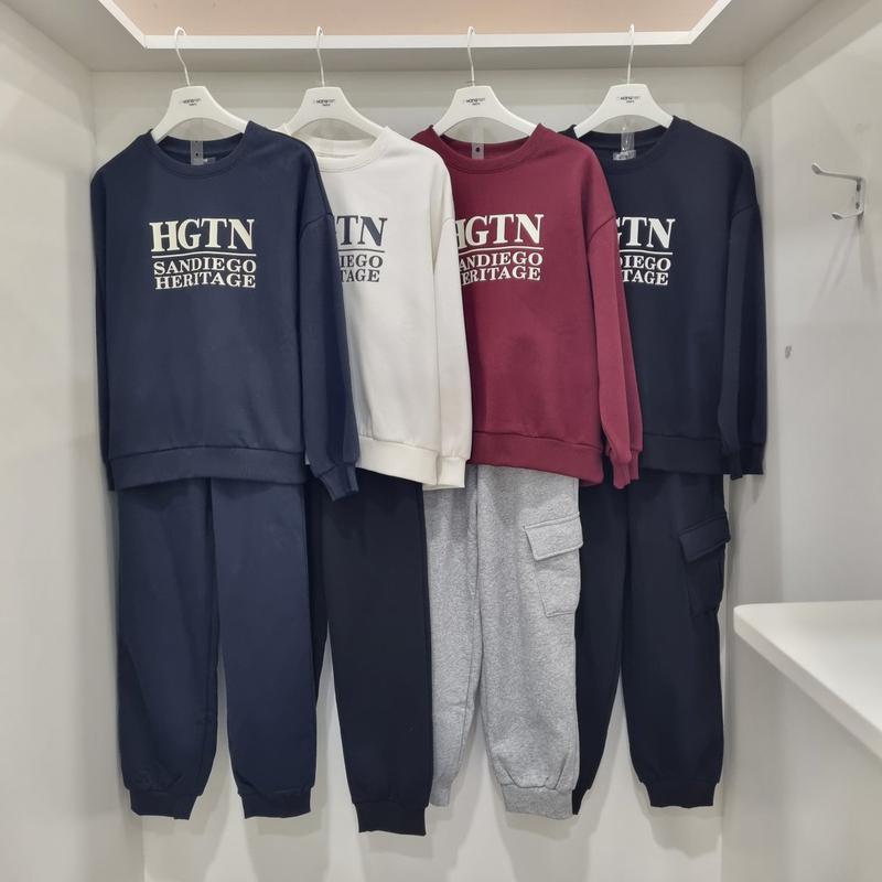起毛マンツーマンTシャツジョガーパンツセット14540-031-853-12